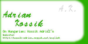 adrian kossik business card